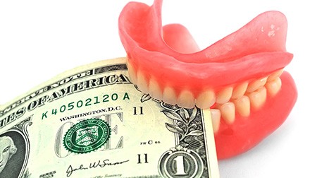 Money in a set of dentures