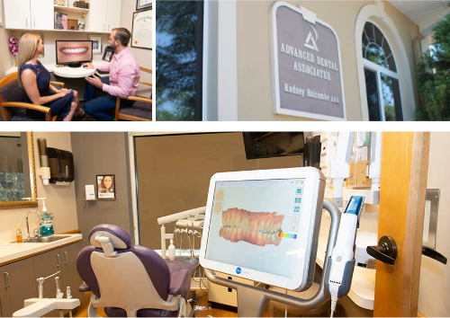 Collage featuring interior and exterior of Tampa dental office